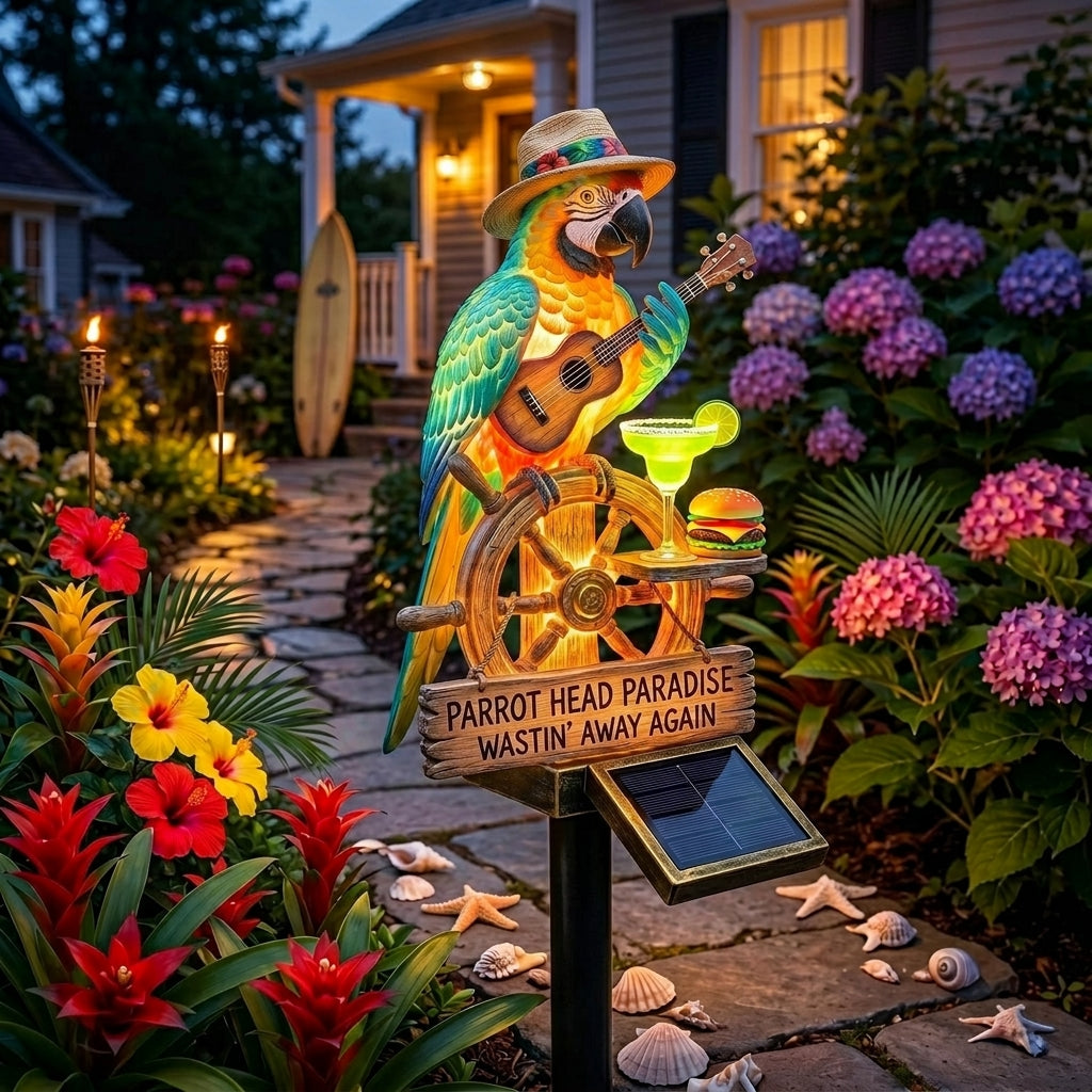 🦜 Parrot Head Paradise Solar Light