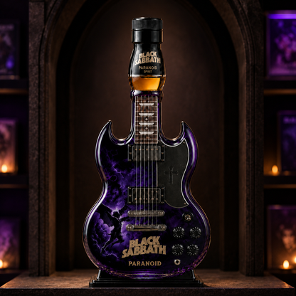 Black Sabbath Paranoid Guitar-Shaped Collectible Bottle