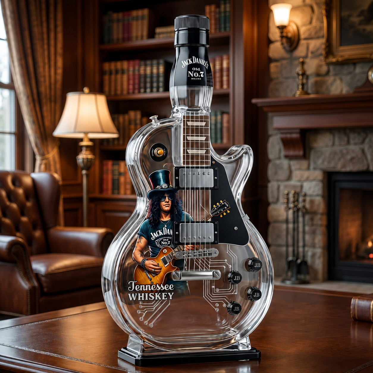 Slash × JD's Old No. 7 Guitar Limited Edition Rock Decanter Collectible Gift