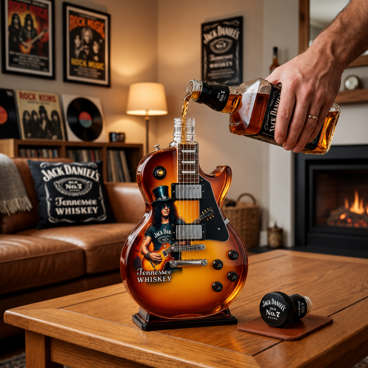 Slash × JD's Old No. 7 Guitar Limited Edition Rock Decanter Collectible Gift
