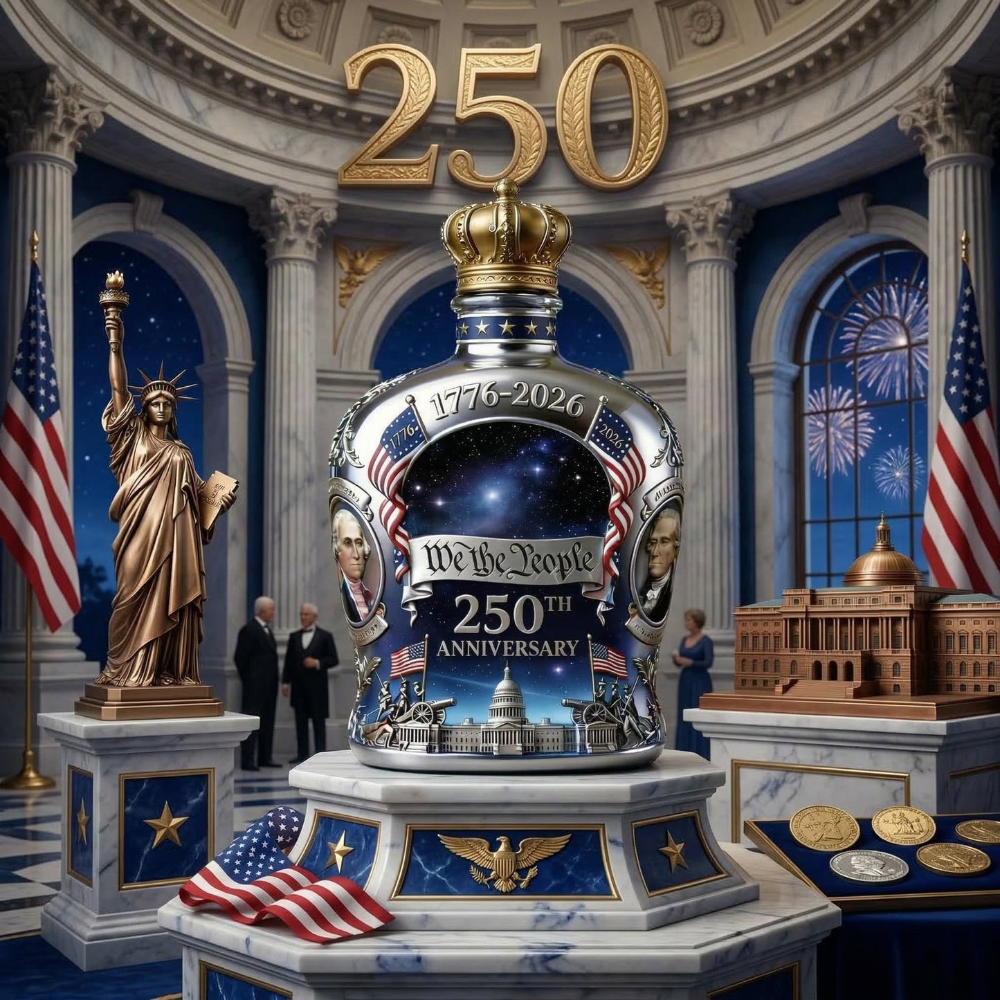 Starfield Edition “We The People” 250th Anniversary Patriotic Whiskey Bottle