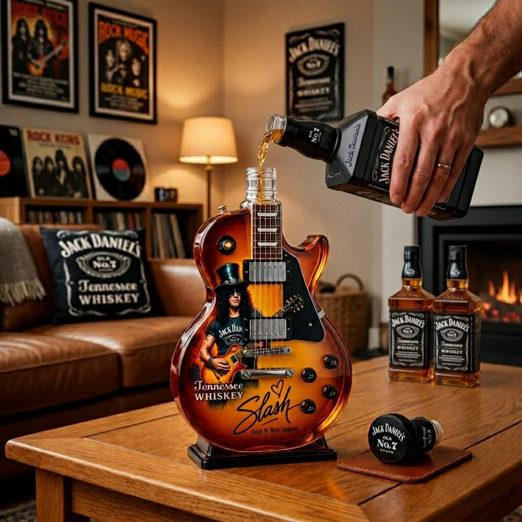 Slash × JD's Old No. 7 Guitar Limited Edition Rock Decanter Collectible Gift