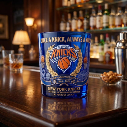 NY Knicks 80th Anniversary Collector Whiskey Glass