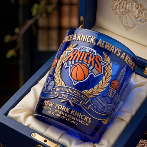 NY Knicks 80th Anniversary Collector Whiskey Glass