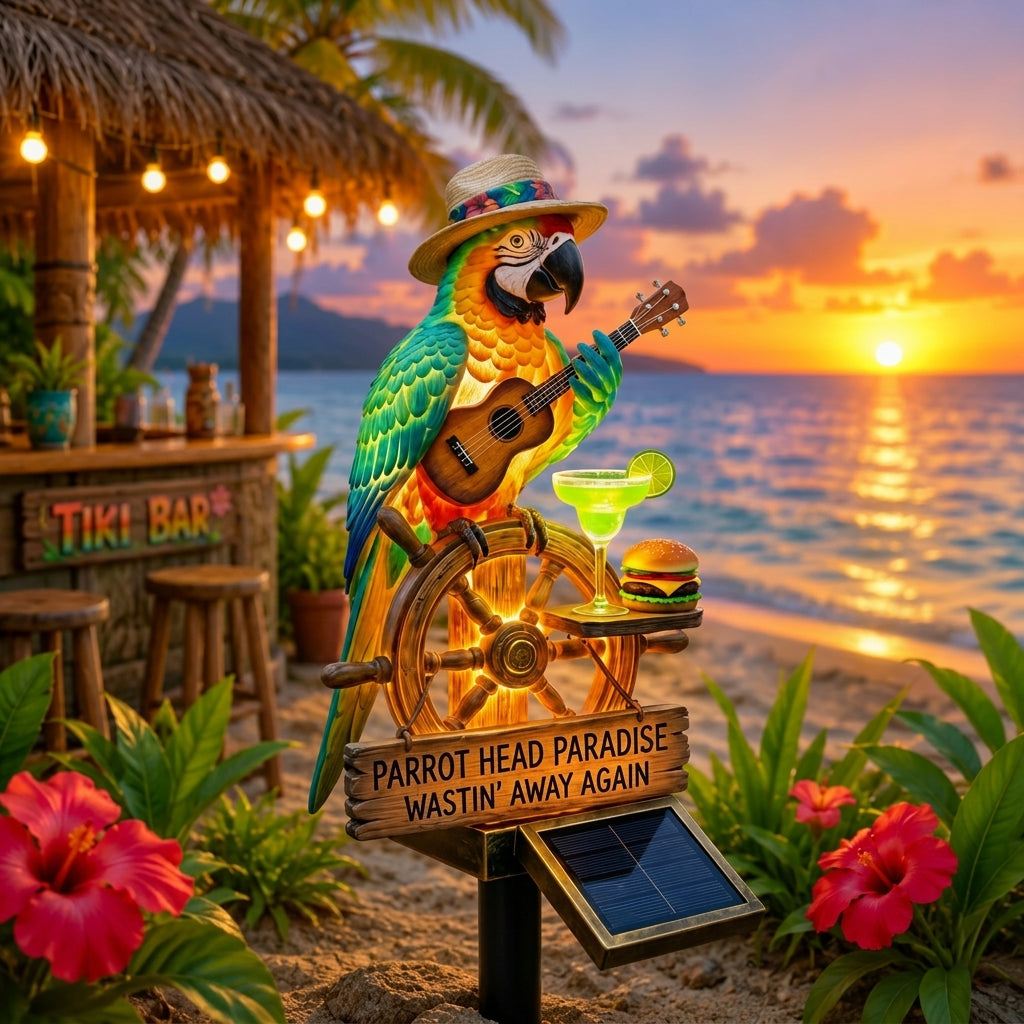 🦜 Parrot Head Paradise Solar Light